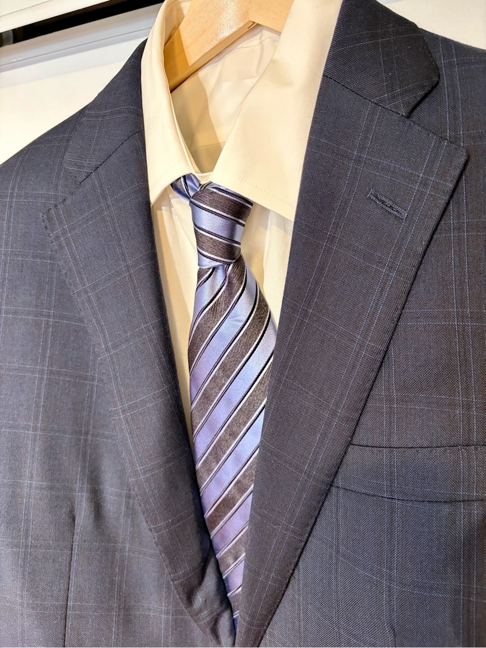 Loro Piana x Samuelsohn Wool Blazer / Sport Coat in Navy Windowpane